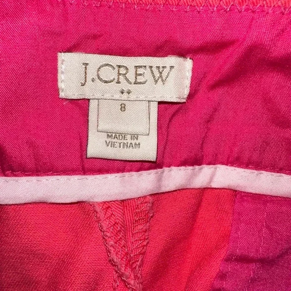Women's J.Crew Shorts, Size 8, Salmon / Coral Pink with Palm trees - Picture 9 of 11